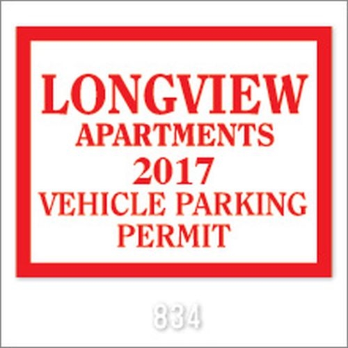 Parking Permit Window Decals - Parking Permit Window Decals - Static Stick - 3