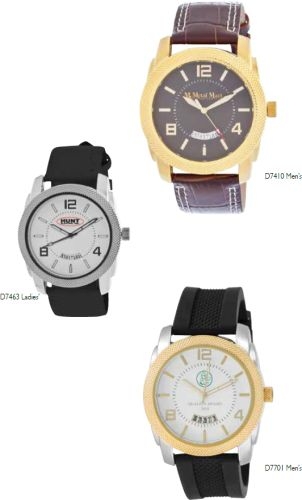 ABelle Promotional Time Maverick Men's Gold/Silver Watch w/ Leather Band