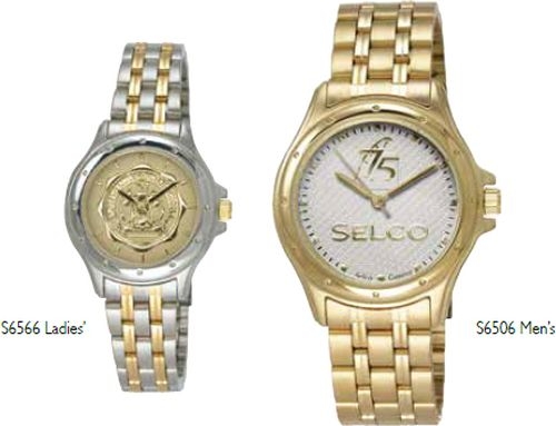 Encore Gold Tone Stainless Steel Medallion Watch