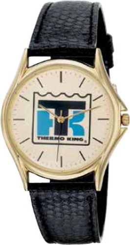 ABelle Promotional Time Neptune Men's Watch w/ Black Grain Leather Strap