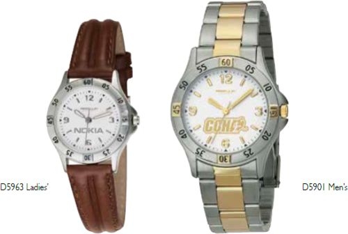 ABelle Promotional Time Defender Men's Silver Tone Watch w/ Leather Strap