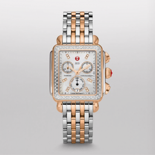 Signature Deco Diamond Two-Tone Rose Gold, Diamond Dial Watch