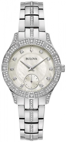 Bulova Ladies' Crystal Dress Sport Watch, Silvertone