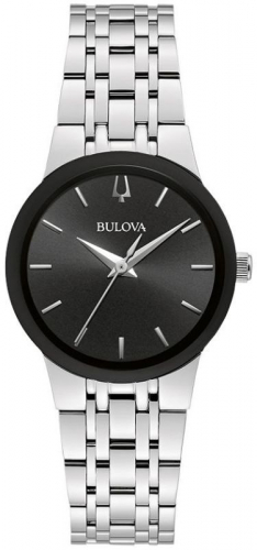 Bulova Ladies' Corporate Exclusive Futuro Watch, Silvertone with Black Dial