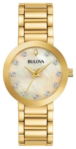 Bulova Ladies' Futuro Gold Tone Diamond Dial Watch