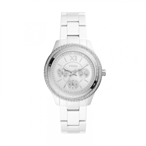 Fossil Multifunction White Ceramic Watch