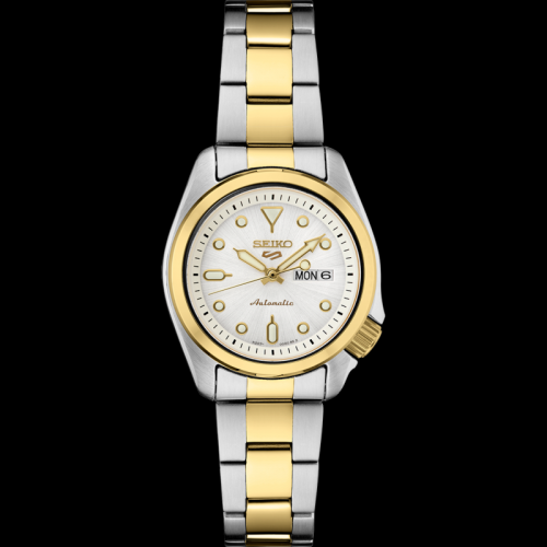 Seiko 5 Ladies Sport, White dial, Two-tone bracelet
