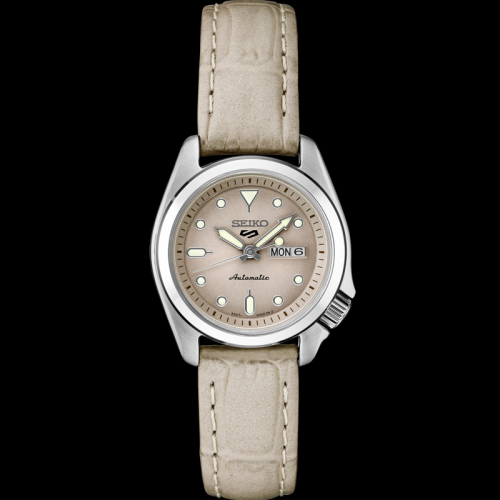 Seiko 5 Sport, Stainless Steel Grey Dial, Gray leather Strap