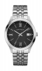 Caravelle Men's Quartz Stainless Steel Bracelet Watch Black Dial with Date Marker and Roman Numerals