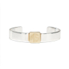 Rustic Cuff Silver Rectangle Cutout with Engravable Center