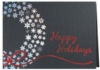 Happy Holidays Wreath Silver & Black Holiday Greeting Card (5