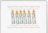White Happy Birthday Blue Candles Everyday Greeting Card (5