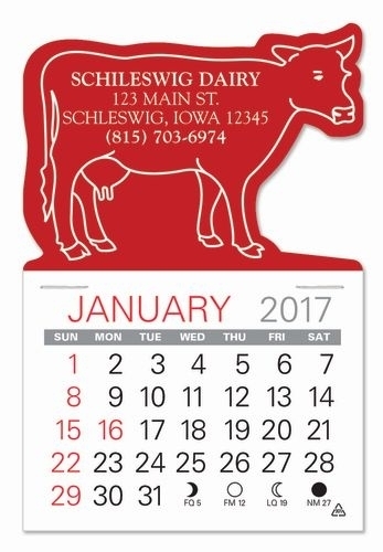 Cow Shape Value Stick Adhesive Calendar
