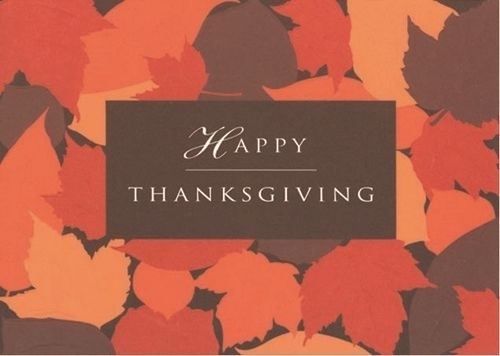 Classic-Happy Thanksgiving Leaves Greeting Card