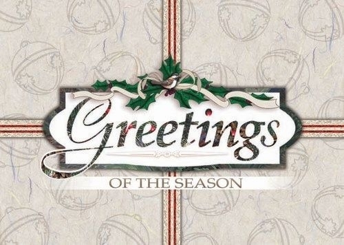 Classic-Holiday Present with Greetings Holiday Greeting Card (5