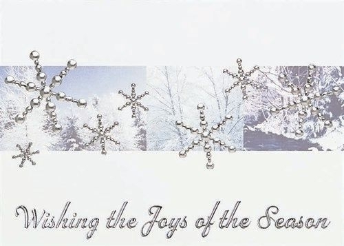Classic-Silver Snowflakes Holiday Greeting Card