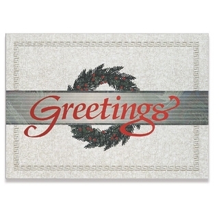 Wreath Greetings Holiday Greeting Card (5