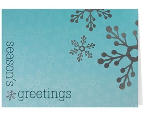 Classic-Season's Greetings Blue & Silver Holiday Greeting Card