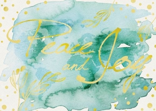 Premium-Watercolor Peace & Joy Holiday Greeting Card
