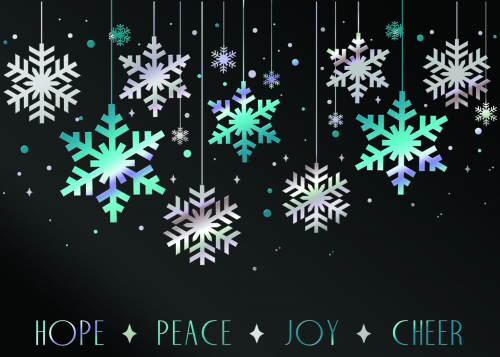 Classic-Hope, Peace, Joy, Cheer Holiday Greeting Card