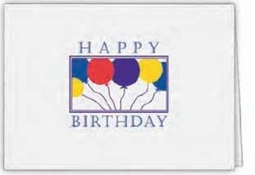 Happy Birthday Balloons Everyday Blank Note Card (3 1/2