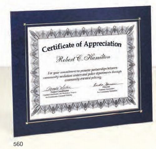 Deluxe Wrapped Edge Certificate Frame for 8