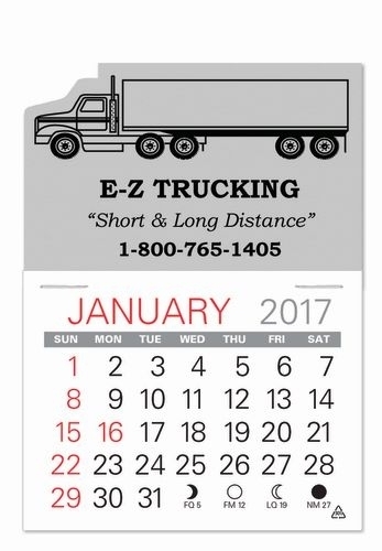 Semi-Truck Shape Value Stick Adhesive Calendar