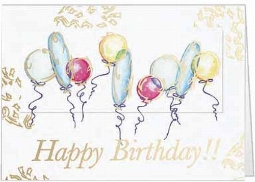 White Happy Birthday Balloons Everyday Greeting Card (5