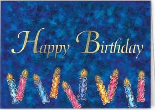 Blue Happy Birthday Candles Everyday Greeting Card (5