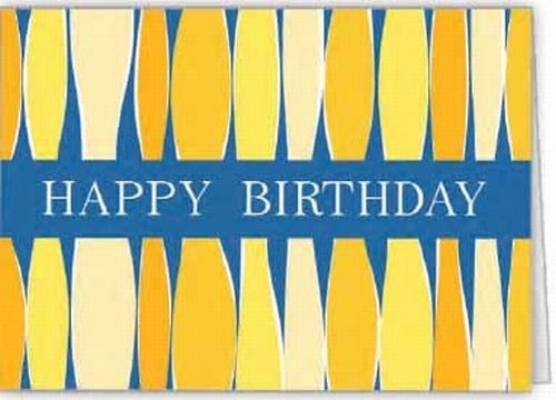 Blue Happy Birthday w/ Yellow Candles Everyday Greeting Card (5
