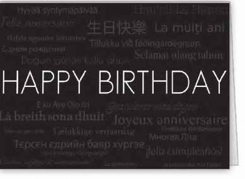 Horizontal Black Happy Birthday Everyday Greeting Card (5
