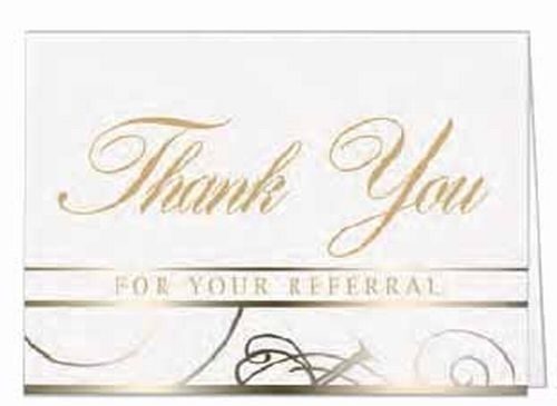 White Thank You Referral Everyday Note Card (3 1/2