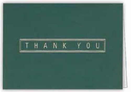 Green & Gold Thank You Everyday Blank Note Card (3 1/2