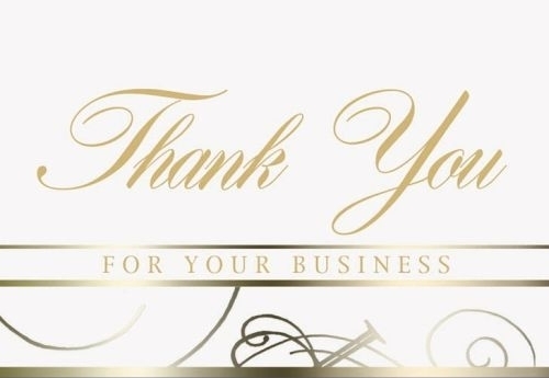 White Thank You for Business Everyday Note Card (3 1/2