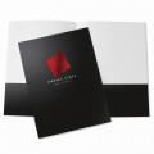 Foil Stamped Pocket Folders - Premium Papers - 1 Color Imprint