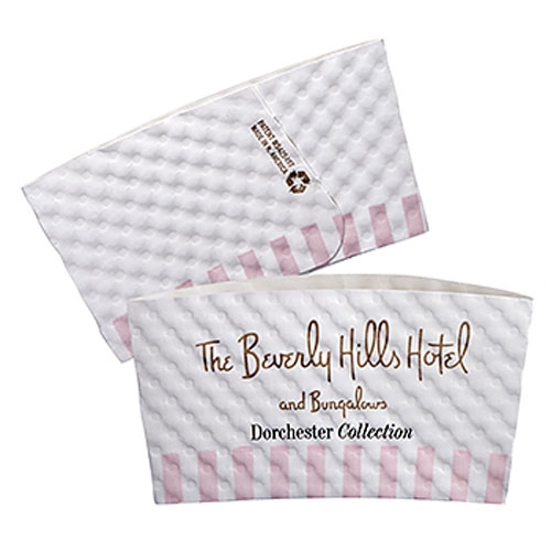 Small WHITE Hot Cup Sleeves (dimple embossed) - Flexographic printed