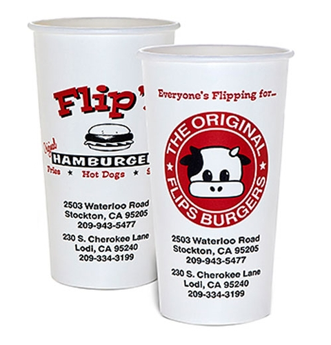 22 oz. Paper Cold Cup - Flexographic printed