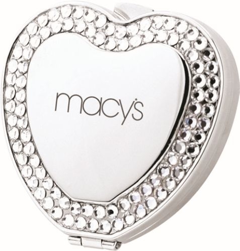 HEART COMPACT MIRROR WITH CRYSTAL JEWELS