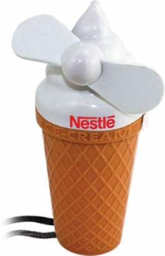 Ice Cream Fan w/Lanyard