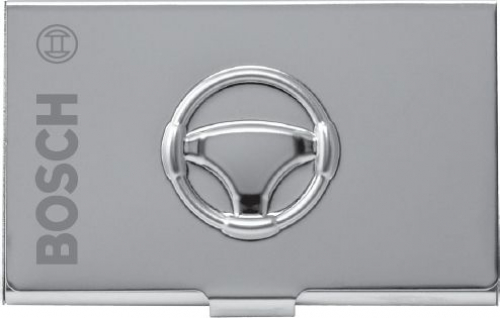 Metal Steering Wheel Business Card Case with Embossed Cover