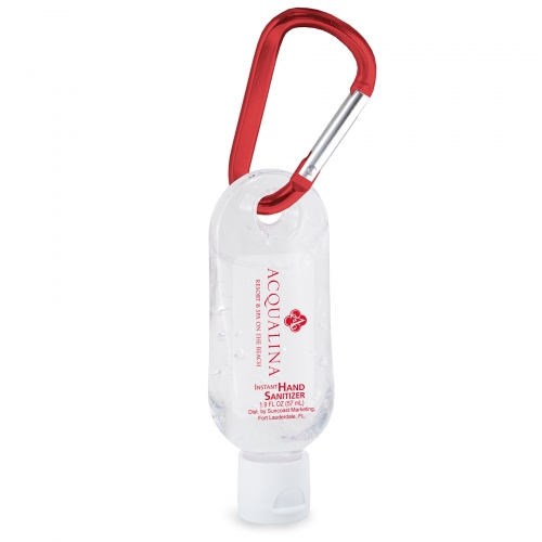 1.9 fl oz Instant Hand Sanitizer Gel in Keychain Bottle w/Carabiner Fragrance-free