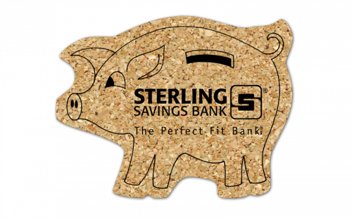 Piggy Bank Cork Coaster 6PG