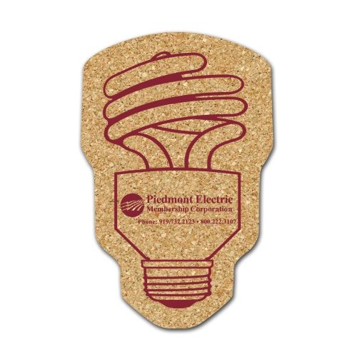 CFL Light Bulb Cork Coaster