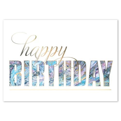 BIRTHDAY MARBLE (Gold Lined White Fastick® Envelope)