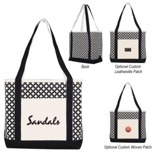 Curved Diamond Canvas Tote Bag