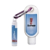 1.9 oz SPF 30 Sunscreen with Carabiner and SPF 15 Lip Balm in White Tube with Hook Cap