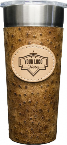 FRIO 24-7 Cup w/ Leather Wrap & Badge (Ostrich)