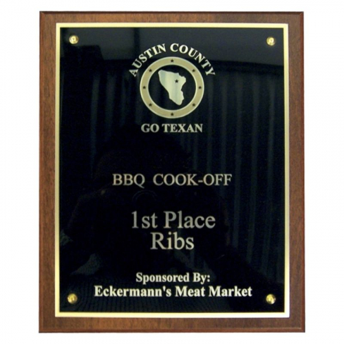 Laser Engraved Veneer Plaque 10.5 x 13 (Black Plate with Silver Text)