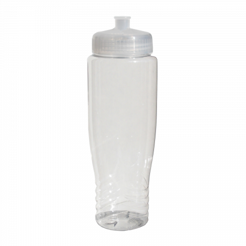 Clear Eco Poly-Clear PET 28 oz. Sports Bottle with Push Pull Lid