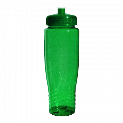Green Eco Poly-Clear PET 28 oz. Sports Bottle with Push Pull Lid